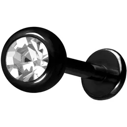 Titan Labret mit Innengewinde KRISTALL