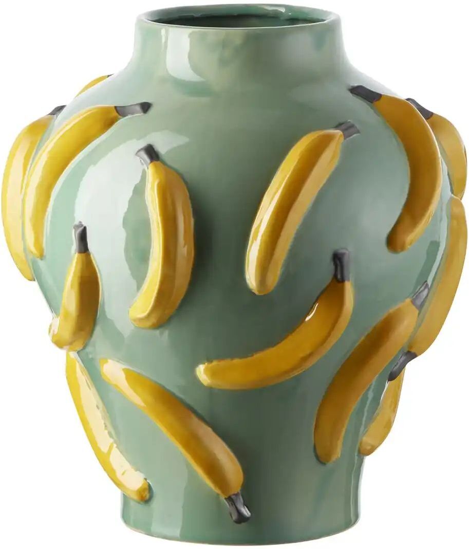 Höffner Vase Bananen   ¦ grün ¦ Keramik ¦ Maße (cm): H: 37,5  Ø: 34
