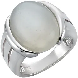 Zeeme Gemstones Ring Silber 925 rhodiniert mit echtem Mondstein 16x12mm