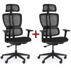 Bürostuhl KELLY 1+1 GRATIS, schwarz