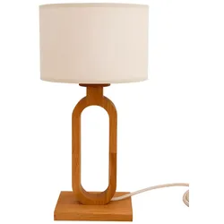 ELOBRA Tischleuchte Patagonia Loop Holz Beige Leinen