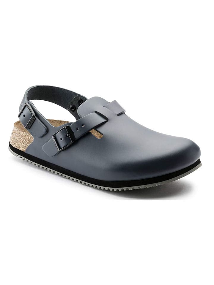 Birkenstock Leder-Clogs "Tokyo" in Dunkelblau - Weite N - 45