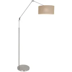 Gelenkleuchte Stehleuchte Wohnzimmerlampe verstellbar Stahl Textil grau E27