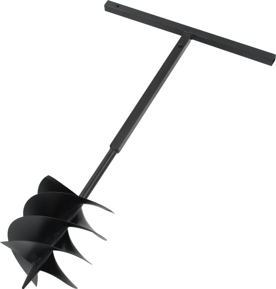 vidaXL Aardboor met handvat, 250 mm, zwart staal