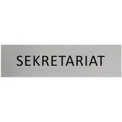 CombiCraft Aluminium Türschild Sekretariat 165x45mm mit 3M-Tape zur Befestigung, einfache Kennzeichnung von Räumen und Bereichen