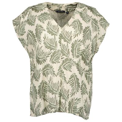 Klassische Bluse BLUE SEVEN "Bluse", Damen, Gr. 42, grün (0430, kiesel), 100% Viskose, Basic, normal normal, V-Ausschnitt, Blusen Bluse