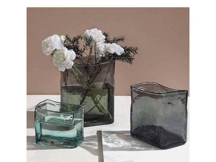 Vase hydroponique rectangulaire en verre, Pots de fleurs minimalistes, Arrangement décoratif de bureau, Vases floraux, décor moderne