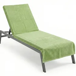 NYVI Frottee Schonbezug für Gartenliege NYVISpa 75x200 cm Grün - Hygiene Liegestuhlauflage für Sonnenliegen