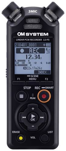 OM System LS-P5 Mobiler Audio-Recorder Schwarz