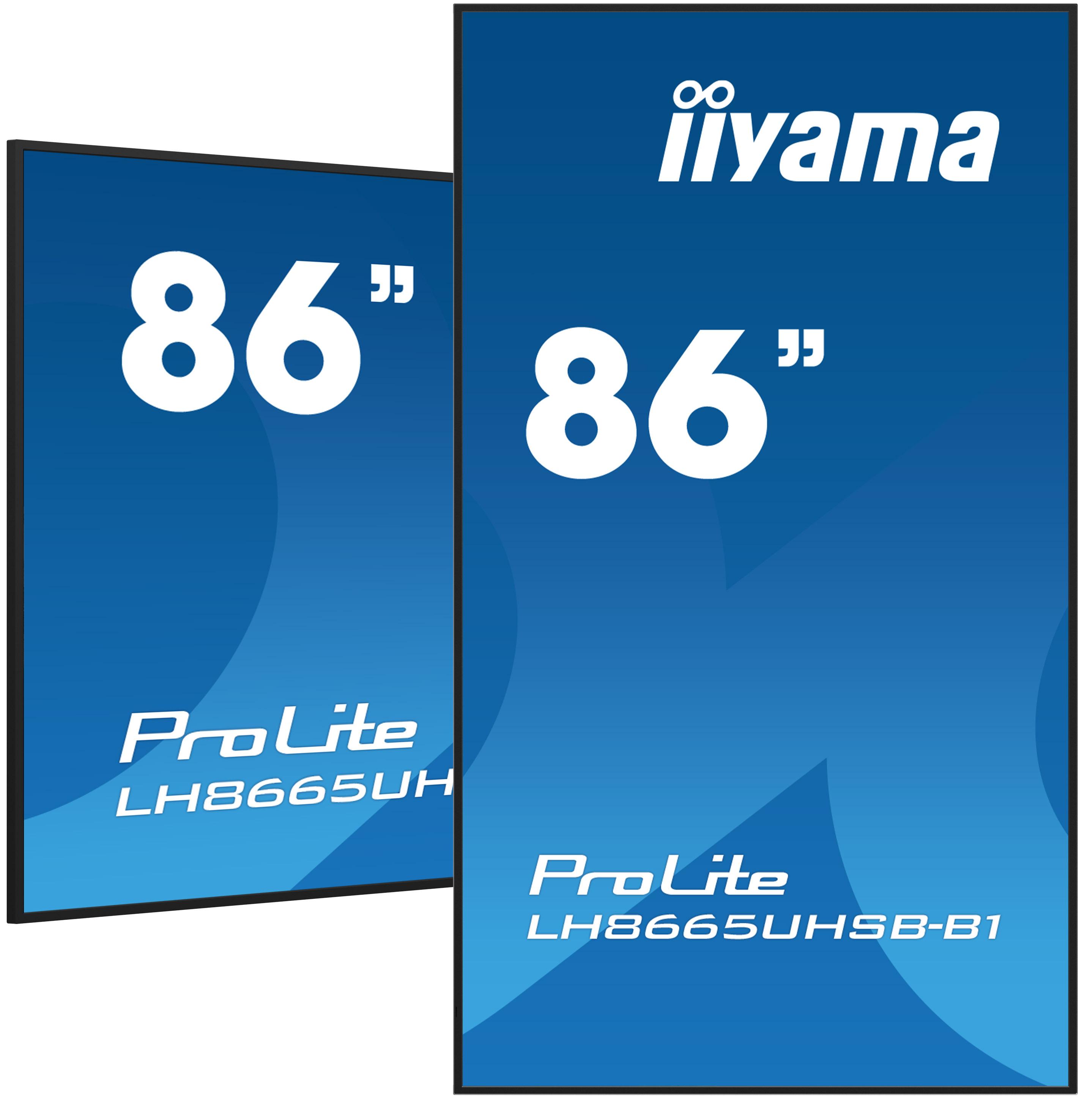 iiyama LH8665UHSB-B1, Kiosk-Design, 2,18 m (86"), LED, 3840 x 2160 Pixel, WLAN, 24/7