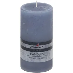 Stumpenkerze Raureif 15 cm Wachs Blau Rauchblau XL (Extra Large)