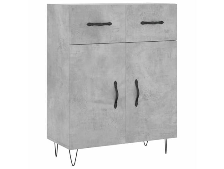 GHVBNMF Sideboard Betongrau 69,5x34x90 cm Holzwerkstoff Schrank Modernes Kommoden-Design in Beton-Optik mit metallischen Beinen und Türen für Wohnzimmer sowie Flur.