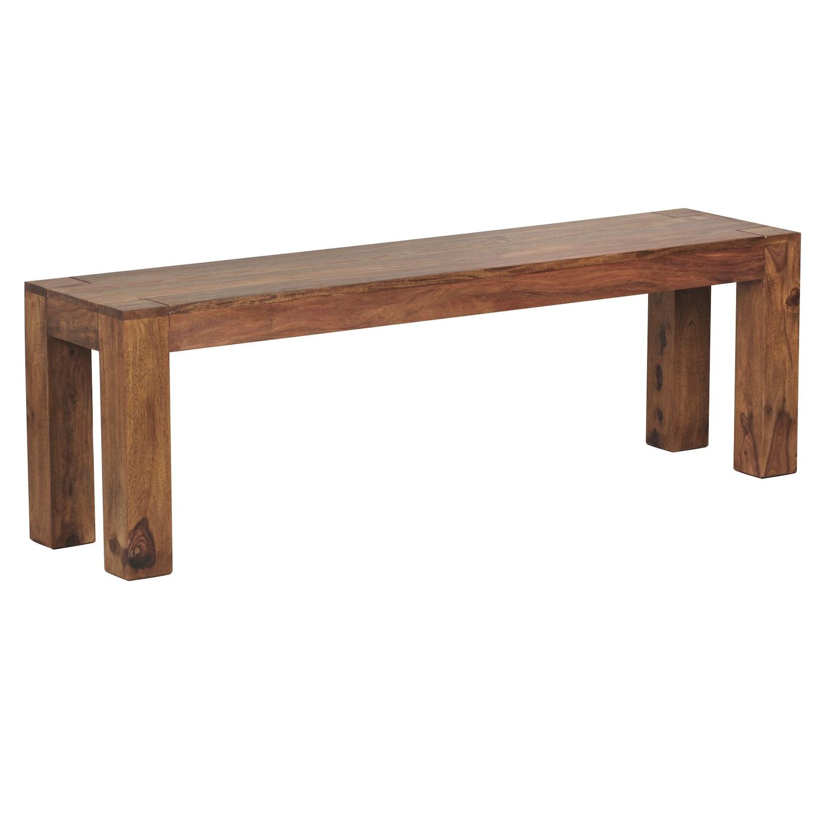 KADIMA DESIGN Sitzbank Landhaus-Stil: Massivholz, Sheesham, 120/140/160/180x45 cm, 200/250 kg Belastung, handgefertigt.