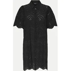 Kleid mit Lochprint Valais Schwarz M