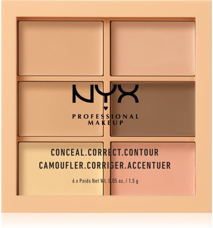 NYX Professional Makeup Conceal. Correct. Contour concealing and contouring palette shade 01 Light 6 x 1.5 g