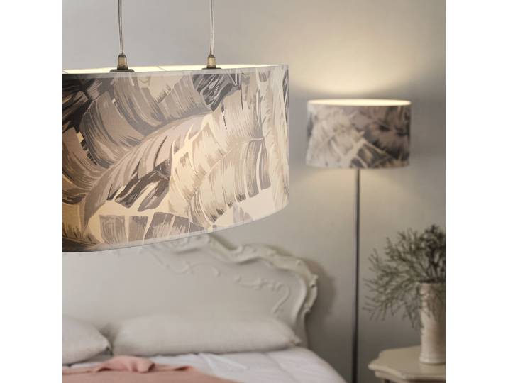 Suspension Piume 70 x 27 x 110cm Argenté/Beige Coton E27