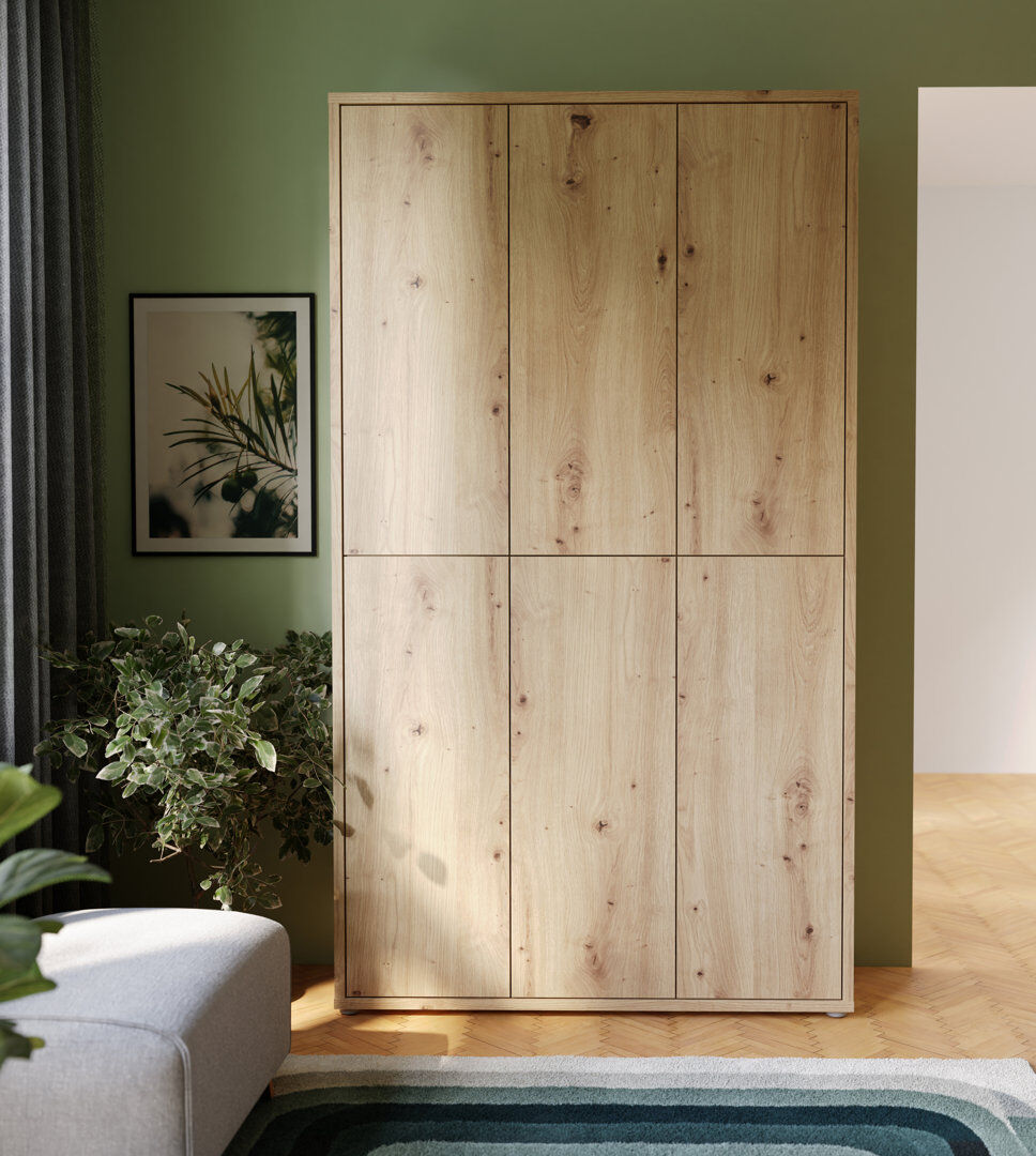 Brayden Studio Chadwic 32 Pair Shoe Storage Cabinet Artisan Oak 32