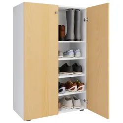 Schuhschrank LONA Weiß/ Buchefarben ca. 70x110x39cm