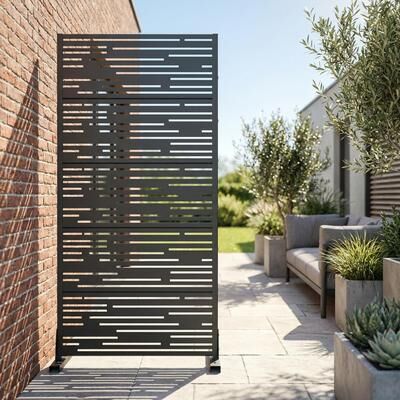 Dovelina Shine Metal Privacy Screen Panel Free Standing