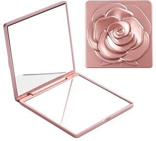 Market Central Retro Rose Double Sided Compact Pocket Makeup Mirror rose Gold