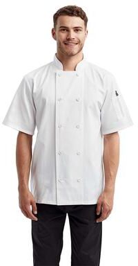 Artisan Collection by Reprime RP656 Short Sleeve Recycled Chef Coat in White size 3XL   65/35 polyester/cotton