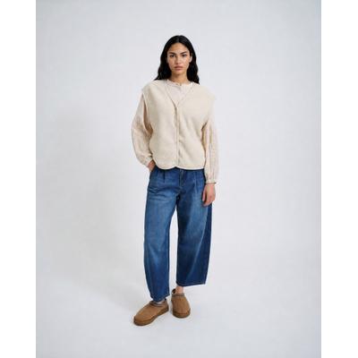 Fleeceweste SMITH & SOUL, Damen, Gr. XXL, beige (sand), Westen Fleeceweste, mit Druckknopfleiste