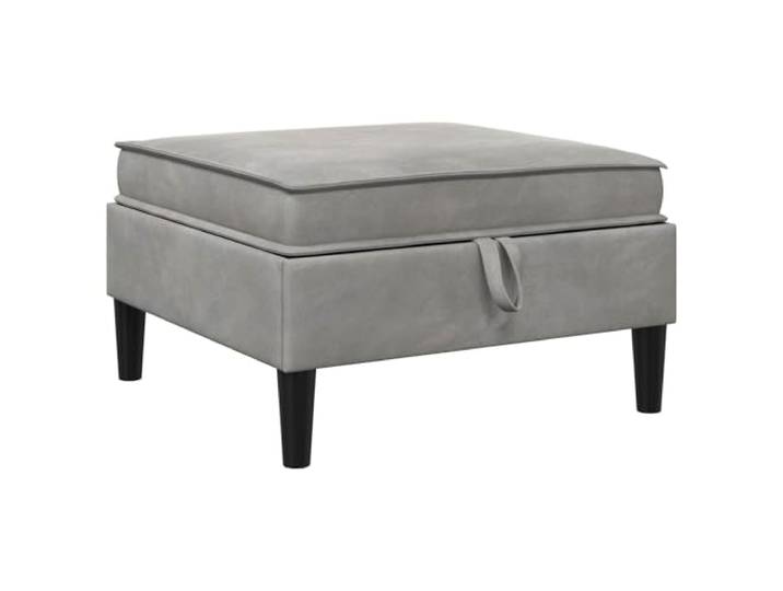 Makastle Sofa Couch Hocker mit Stauraum Hellgrau Samt