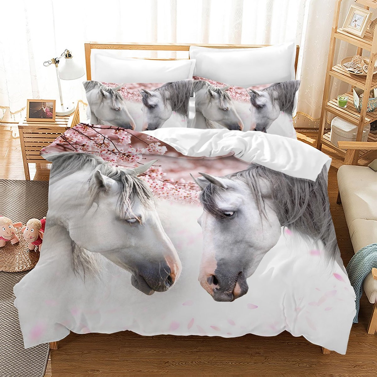 Solidchoice Paard Beddengoedset voor Kinderen met 3D Patroon