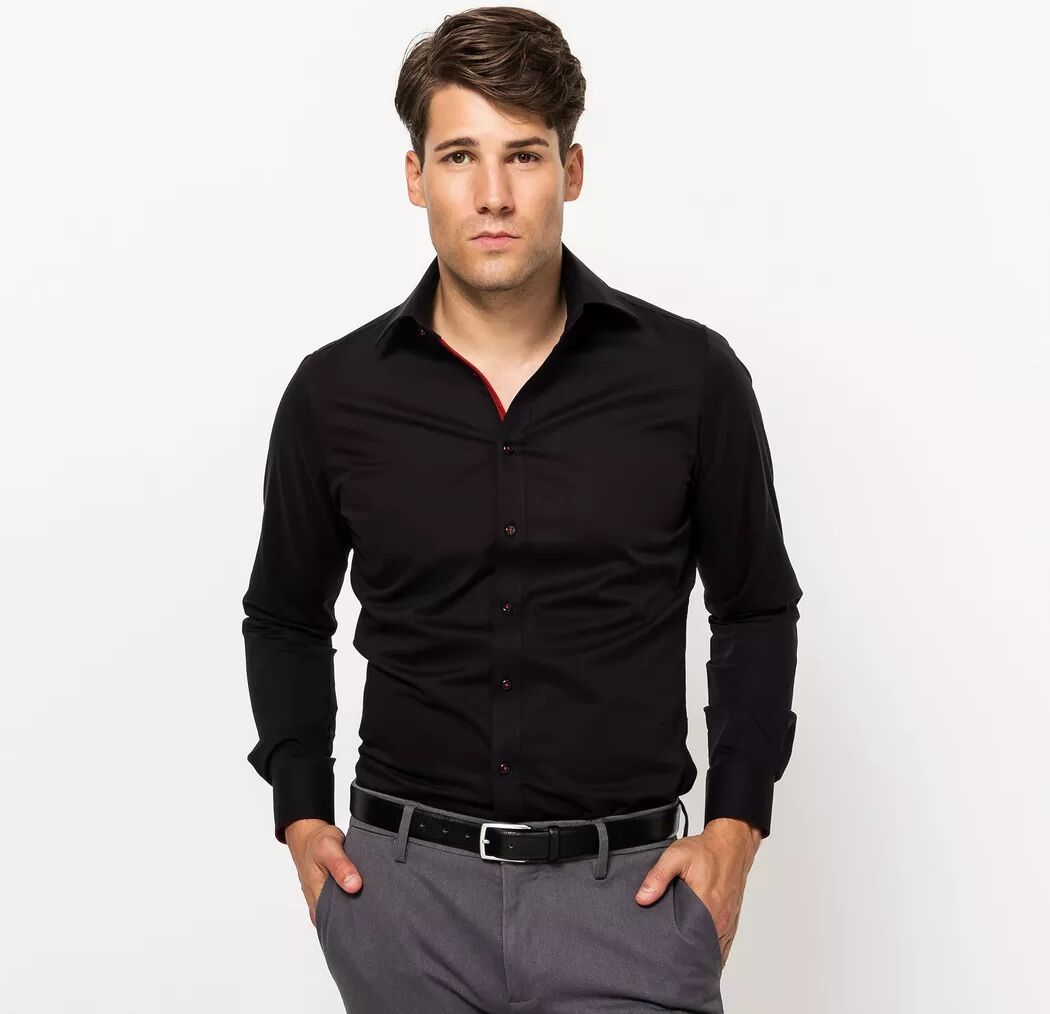 Kauf - Hemd, Modern Fit, langarm, für Herren, Black, Größe 44