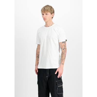 T-Shirt ALPHA INDUSTRIES "Label Backprint T-Shirt", Herren, Gr. XS, weiß, Obermaterial: 100% Baumwolle, Shirts T-Shirt