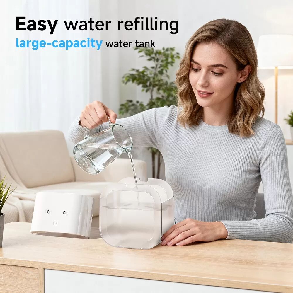 INF USB Dual Spray Luftbefeuchter: 1000ml Leiser Luftbefeuchter für Zuhause und Schlafzimmer Schwarz