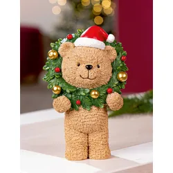 Deko Figur Yulebär Kranzmotiv 20cm