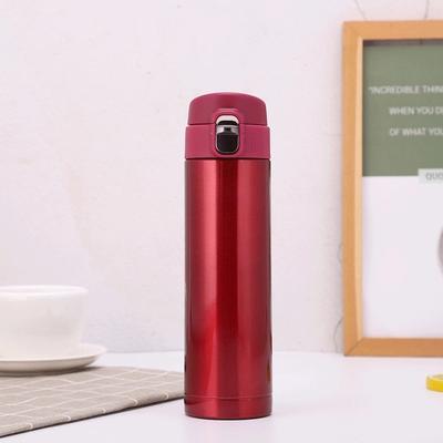 Multicon Wholesale Hub Creative Bullet Cover Thermos Cup, Simple Solid Color Water Cup, Students Go To School Design red
