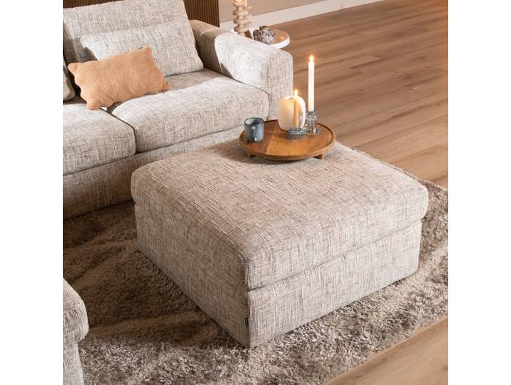 Bronx71 Hocker Kyle chenille sand grey