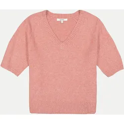 Pullover mit V-Ausschnitt Rosa L