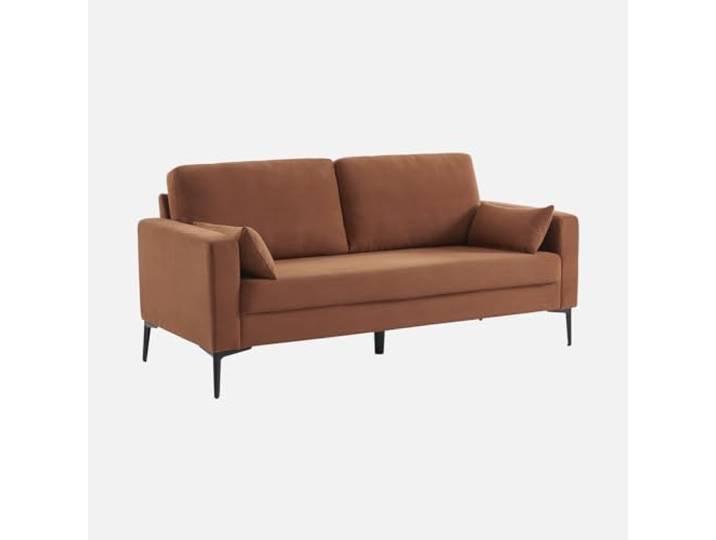 Sofa 3-Sitzer Cord terrakotta - Bjorn - Fixes Sofa, gerade, Metallfüße