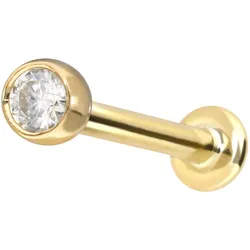 14 Karat Gold Labret mit Innengewinde MOISSANIT