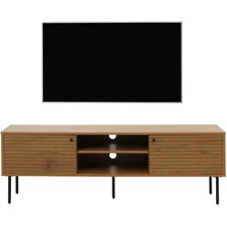 TV-Rack MCW-N78, Lowboard TV-Schrank, skandinavischer Stil Metall Holz Melamin MVG 50x150x40cm ~ natur