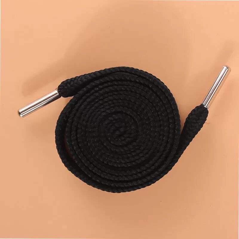 INF 120 cm lange Schnürsenkel mit nahtlosen Metallspitzen (2 Paar) Schwarz