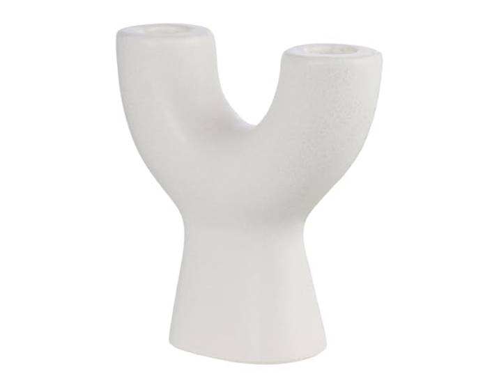 BUTLERS Kerzenhalter 15x15 cm Steingut Doppel-Halter - Twin -