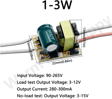 Inspire Picks PowerMate 220V Constant Current LED Driver Board (1W36W, 300mA) 1 3w Dc3 12v output 280 300ma