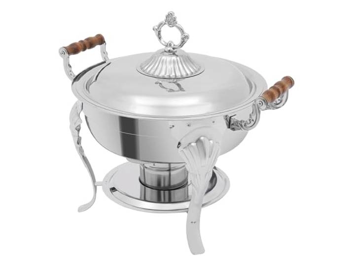 Runder Chafing Dish aus Edelstahl Buffetherd For die Gastronomie, Buffet-Wärmer-Set, Abendessen, Servier-Buffet-Wärmer mit Pfannen
