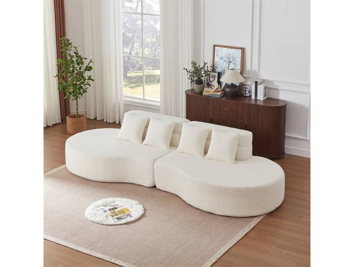 REDOM Loungesofa Modulares Schaumsofa, Abnehmbarer, waschbarer Teddyfleece-Bezug 1 Teile
