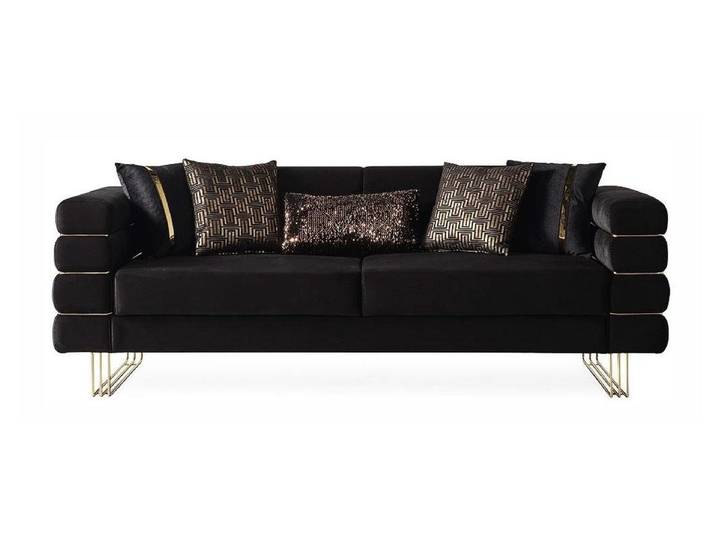 JVmoebel Sofa Schwarzer moderner 3-Sitzer-Sofa Stoff Designer-Sofa hochwertige Sofas, 1 Teile