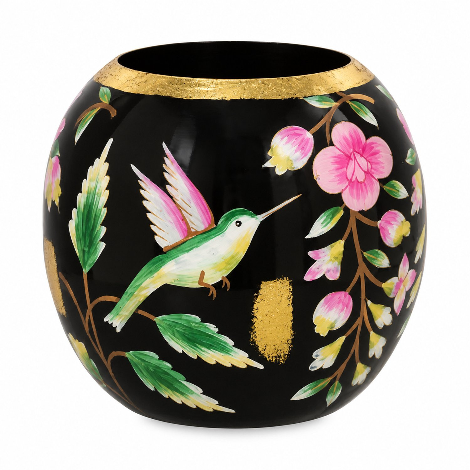 Colmore door Diga handbeschilderde vaas met bloemen B/D/H: 15 x 15 x 15 cm