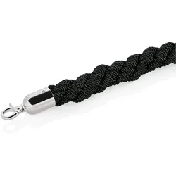 WAS Germany - Verbindungskordel Classic, Ø 3,8 cm, 1,5 m, schwarz, Polyester, hochglanzpoliert, verchromt