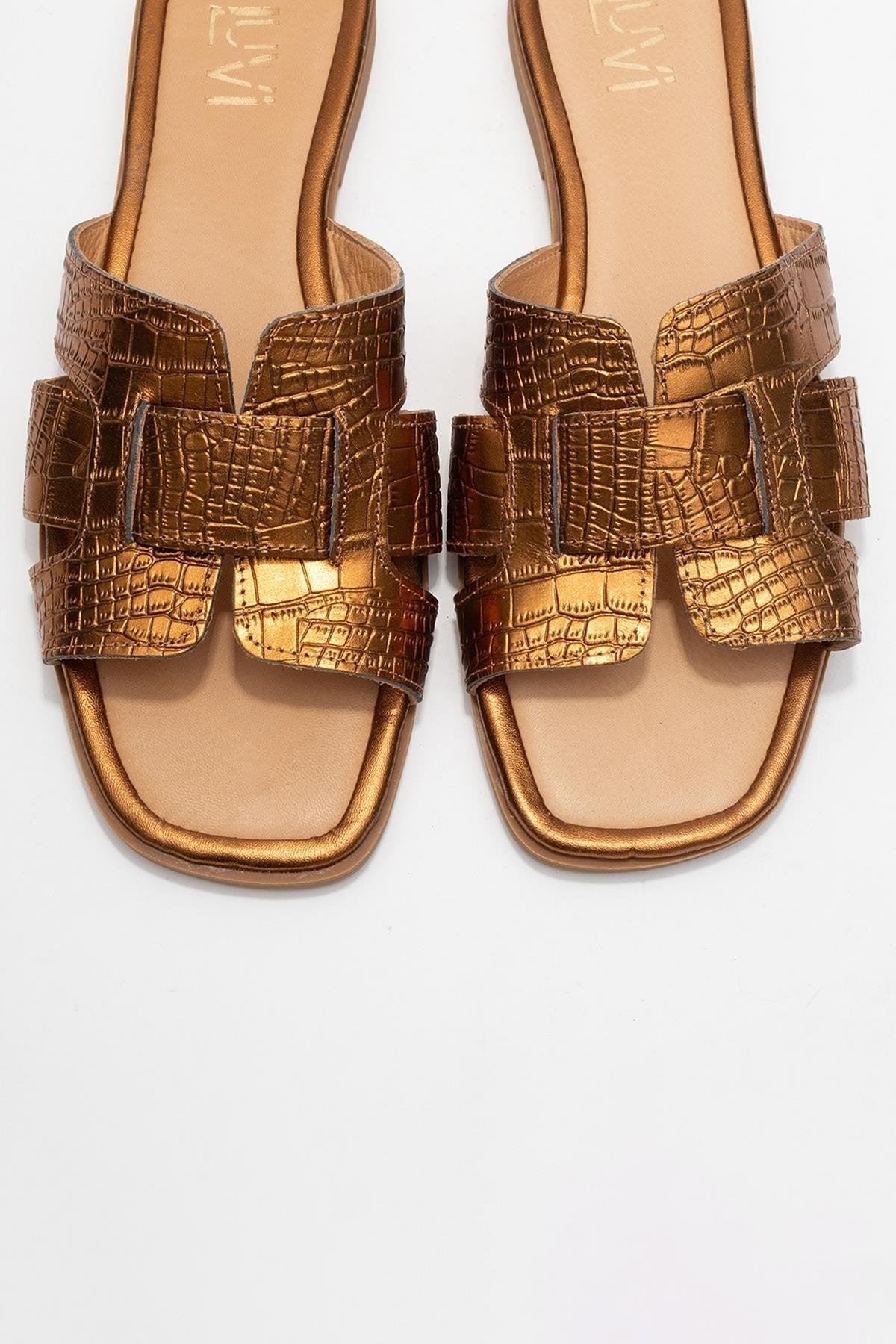 Notre Leer Slide Sandaal