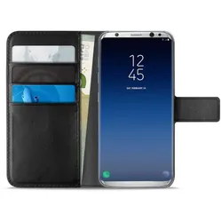 Puro Eco-Leather Wallet Black für Samsung Galaxy S9