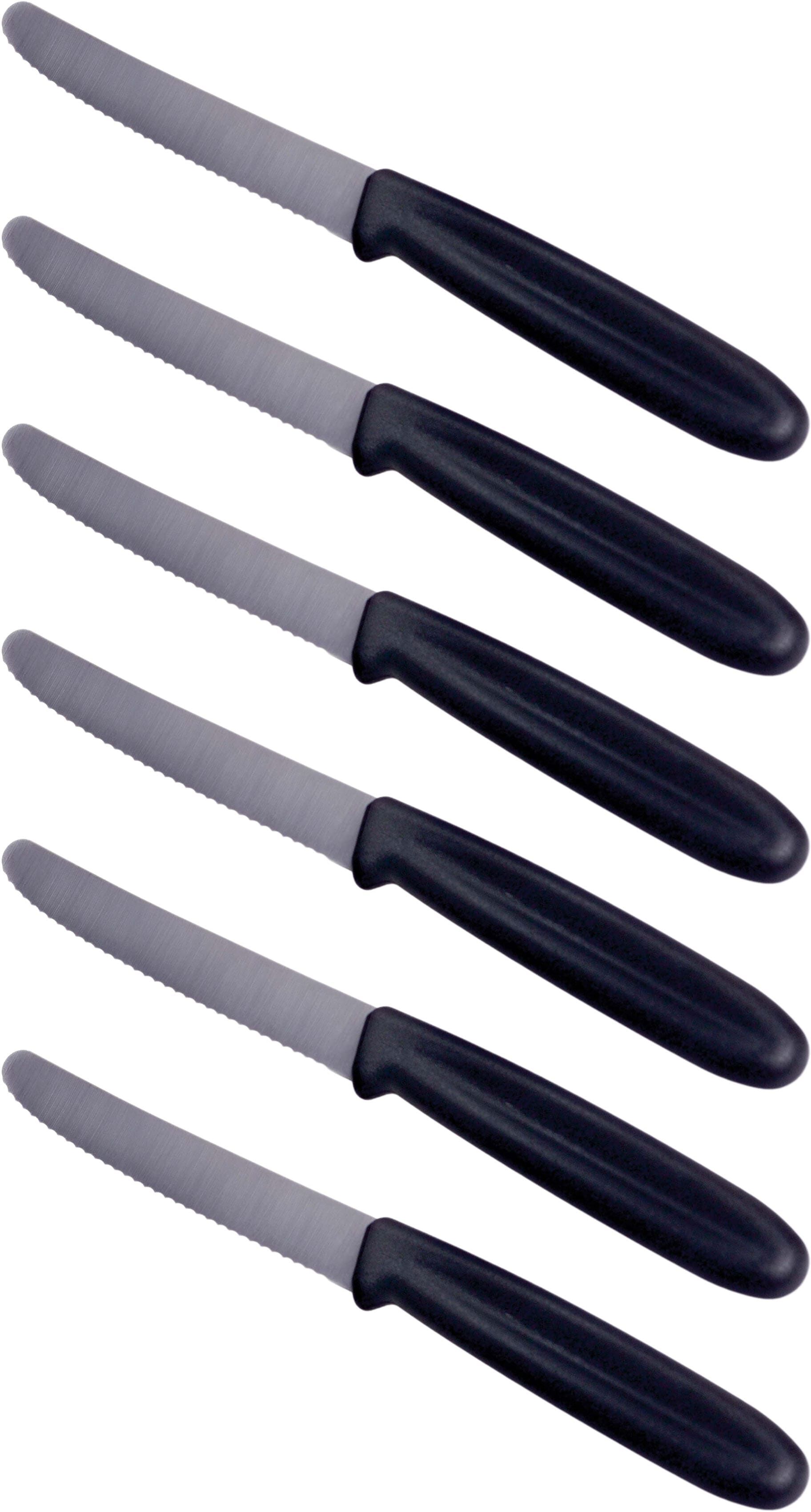 Tafelmesser GSD HAUSHALTSGERÄTE, schwarz, 6 Stk., Stahl, Essmesser, spülmaschinengeeignet