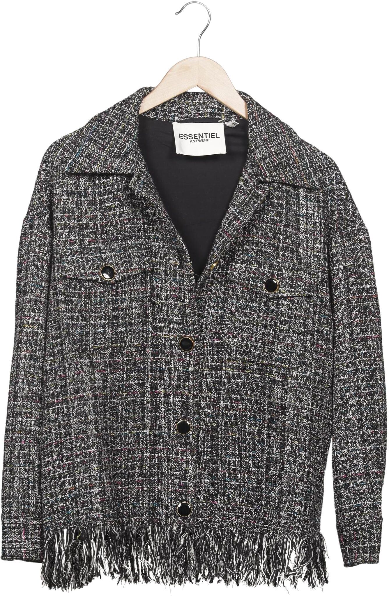Essentiel Antwerp Damen Jacke, Grau, Gr. S, Baumwolle / Viskose / Synthetik - Second Hand